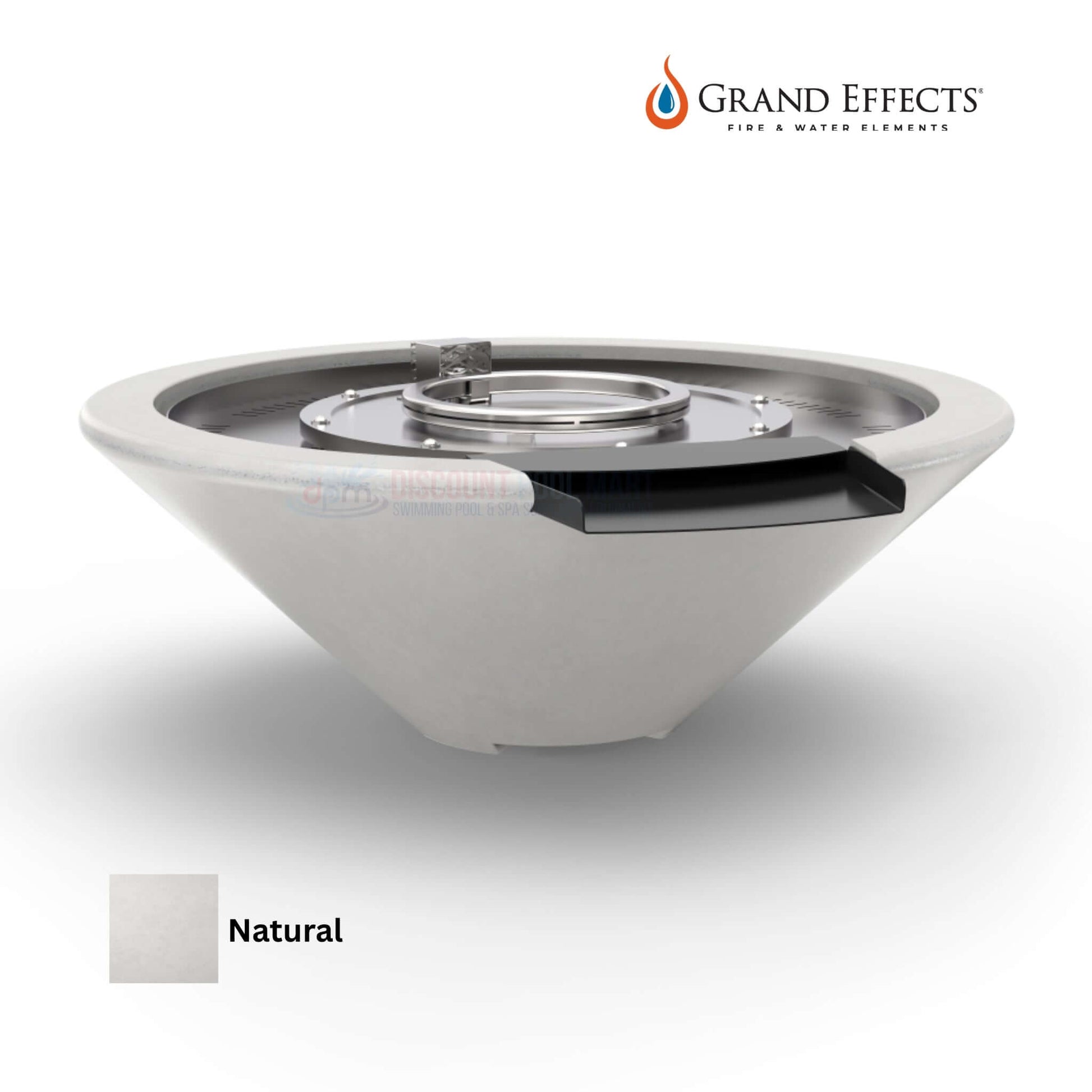 Grand Effects Essex Fire & Water Bowl in Natural Concrete by Discount Pool Mart DPM. SKU: 12345