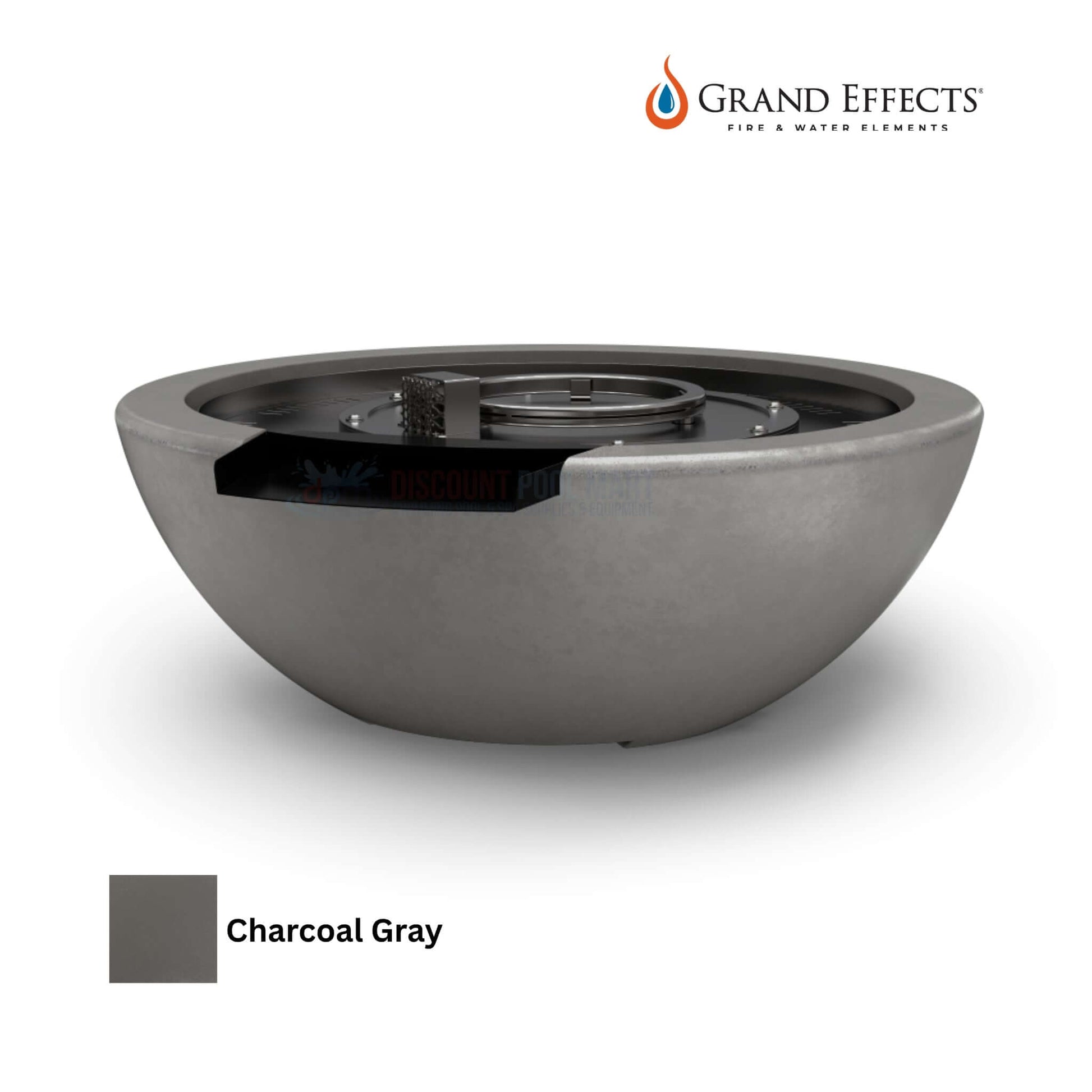Grand Effects Legacy Fire & Water Bowl in Charcoal Gray, DPM SKU: FireWaterBowl2023, premium outdoor feature.