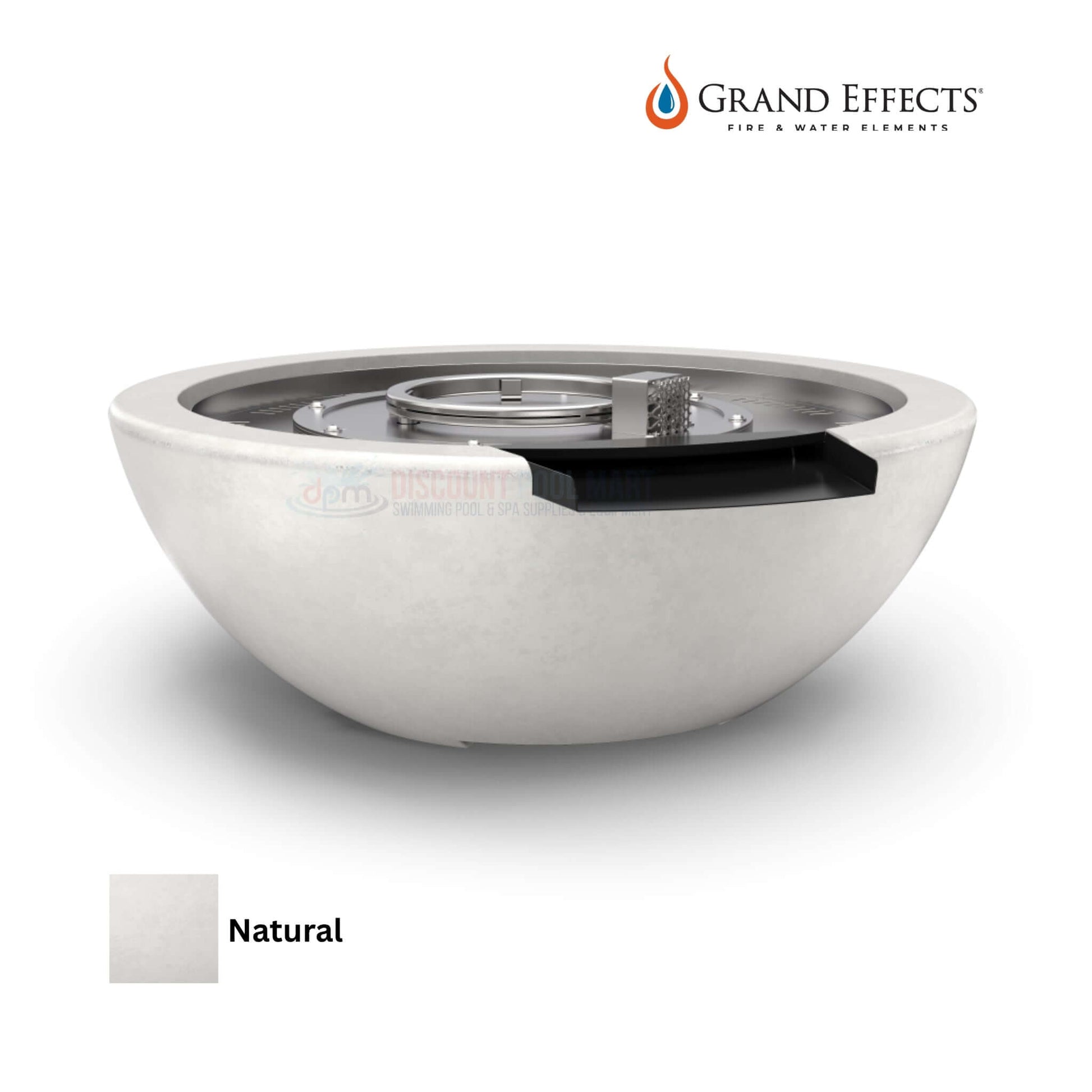 Grand Effects Legacy Fire & Water Bowl in Concrete by Discount Pool Mart DPM, SKU: [Insert SKU]