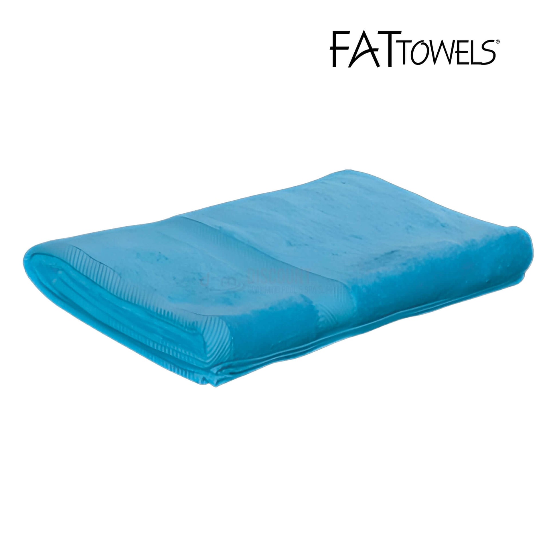 FatTowels Big & Bright Terry Beach Towel in vibrant blue, 35" x 65", 100% cotton, SKU DPM, Discount Pool Mart.