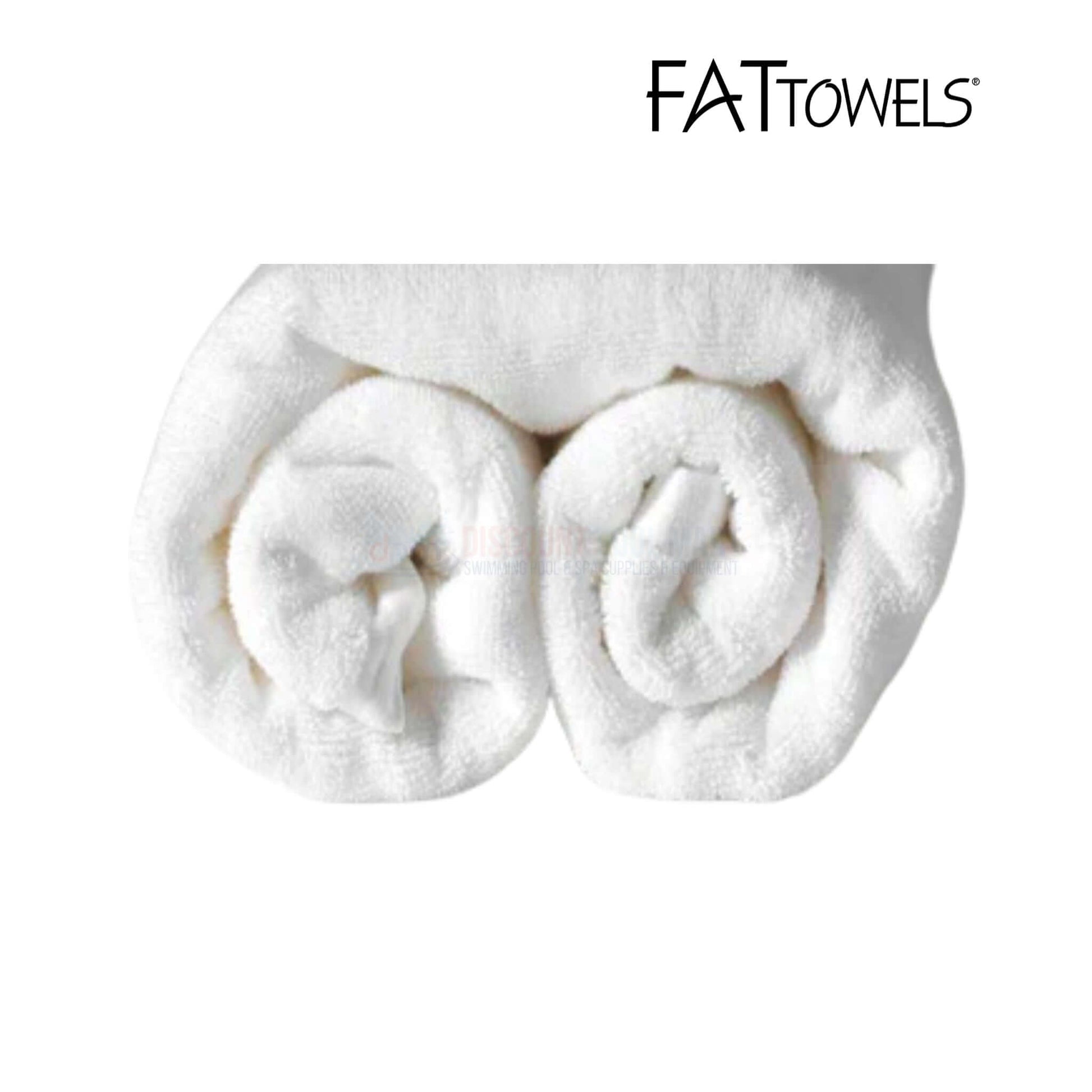 FatTowels Fluffy Beach Towel, White, 35"x70", 100% cotton, SKU: FT30-W, from Discount Pool Mart DPM.