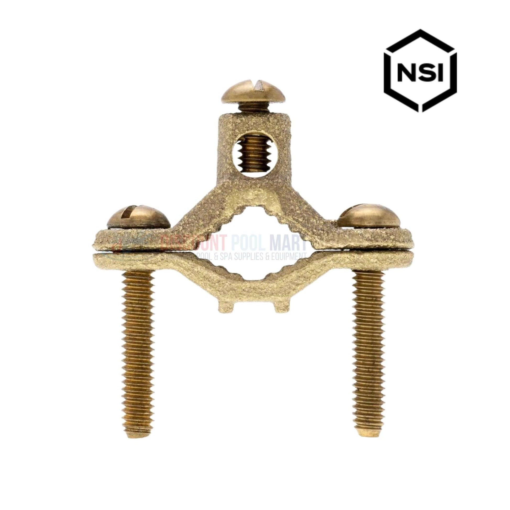 G-1-SDB-SB | Bronze 1/2"-1" Grounding Wire Ground Clamp with silicon-bronze screws, displayed for pool supplies at Discount Pool Mart.