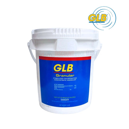 GLB DiChlor Granular Stabilized Di-chlor 8 lbs bucket | Discount Pool Mart DPM for effective pool sanitation.