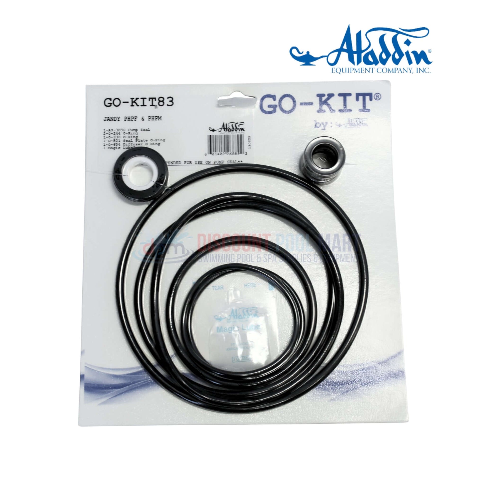 GO-KIT83 | Aladdin Jandy PlusHP PHPF & PHPM O-Ring Repair Kit with durable seals, packaged for pool maintenance by Discount Pool Mart.