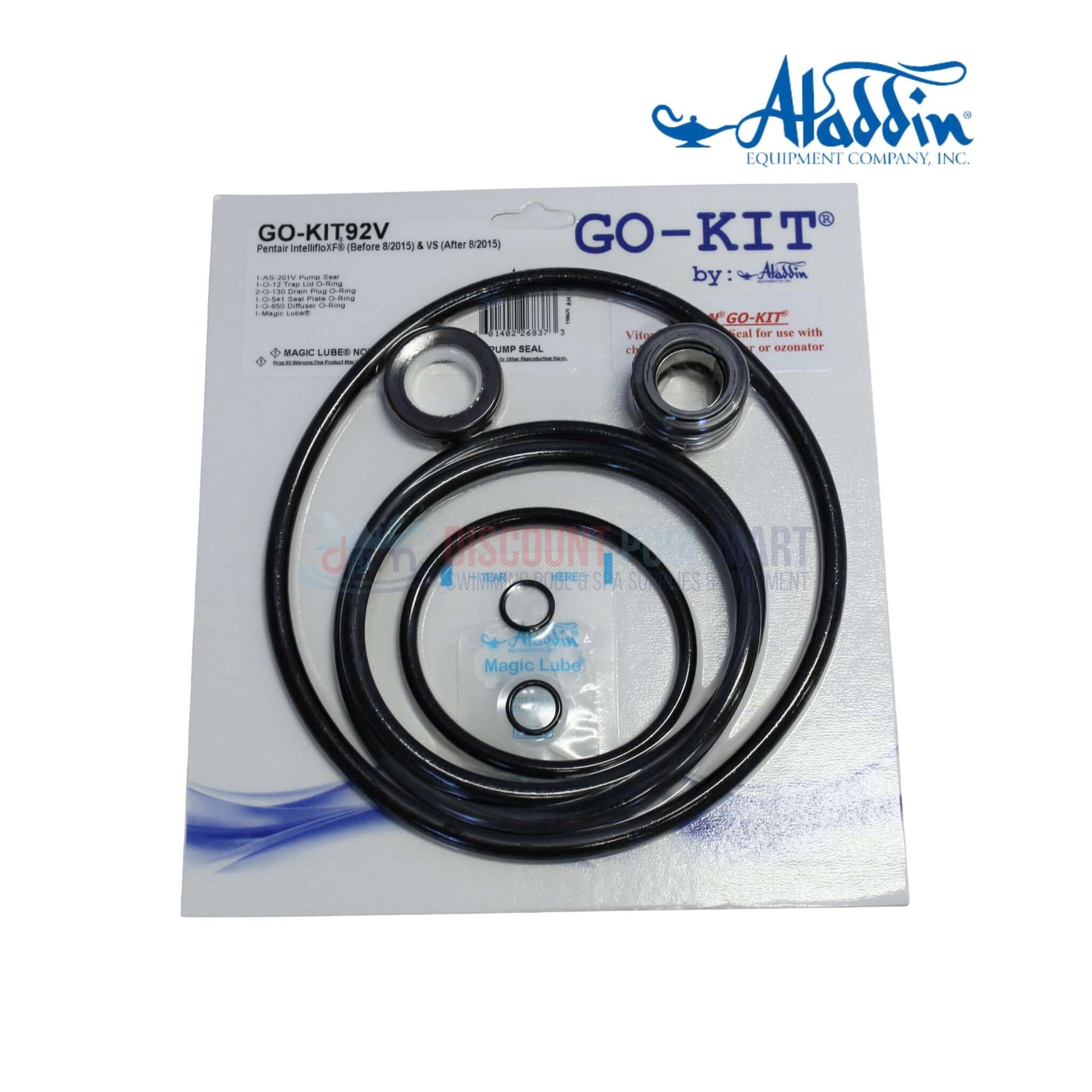 GO-KIT92V | Aladdin Pentair IntelliFloXF & VS O-Ring Repair Kit, includes O-rings, pump seal, Magic Lube, Discount Pool Mart.