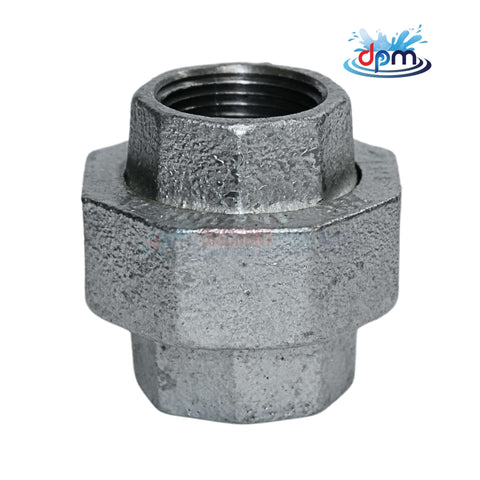 Galvanized Malleable Union 3/4 inch by Discount Pool Mart DPM for plumbing and gas connections.