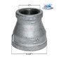 Galvanized Reducer Bushing, bell-type, 1-1/2" to 1" coupling at Discount Pool Mart DPM, durable and corrosion-resistant.