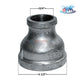 Galvanized Reducer Bushing 1-1/2" x 3/4" from Discount Pool Mart DPM, bell-type for secure connections.