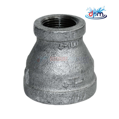 Galvanized Reducer Bushing from Discount Pool Mart DPM, 1-1/4" x 3/4" bell-type reducing coupling, durable and corrosion-resistant.