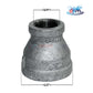 Galvanized Reducer Bushing, bell type, 1-1/4" x 3/4", from Discount Pool Mart DPM. Durable with corrosion resistance.