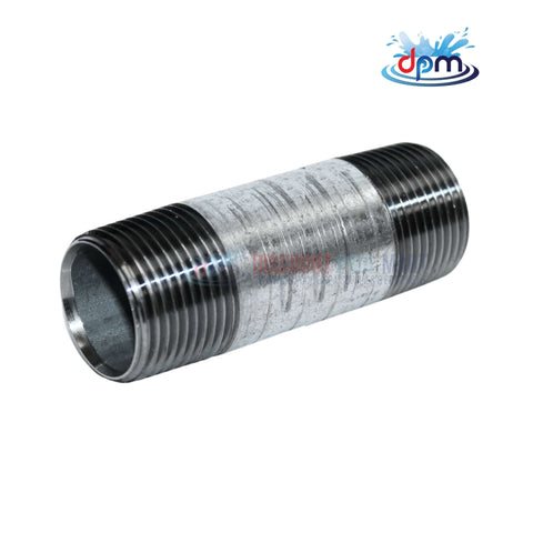 Galvanized Steel Nipple 3/4" x 3" from Discount Pool Mart DPM, designed for reliable plumbing and gas pipe connections.