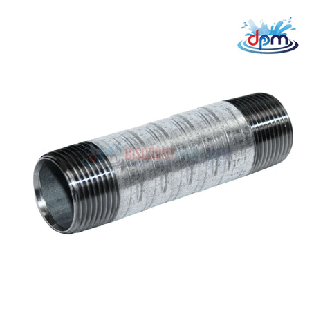Galvanized Steel Nipple 3/4" x 5.5" from Discount Pool Mart DPM, designed for secure plumbing connections.