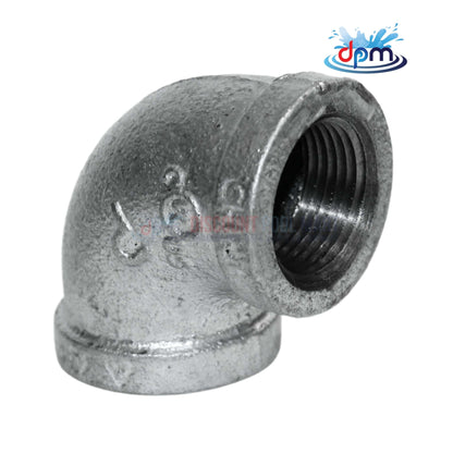 Galvanized 90 Degree Elbow Fitting 1.5 inch by Discount Pool Mart DPM for gas and water piping systems.