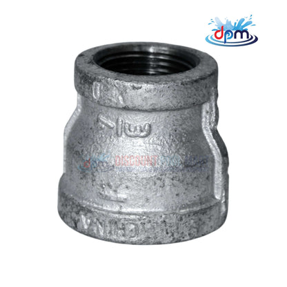 Galvanized Reducer Bushing from Discount Pool Mart DPM, 1" x 3/4", bell-type reducing coupling, corrosion resistant.