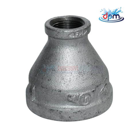 Galvanized Reducer Bushing, bell-type, 2" x 3/4", by Discount Pool Mart DPM for secure pipe transition.