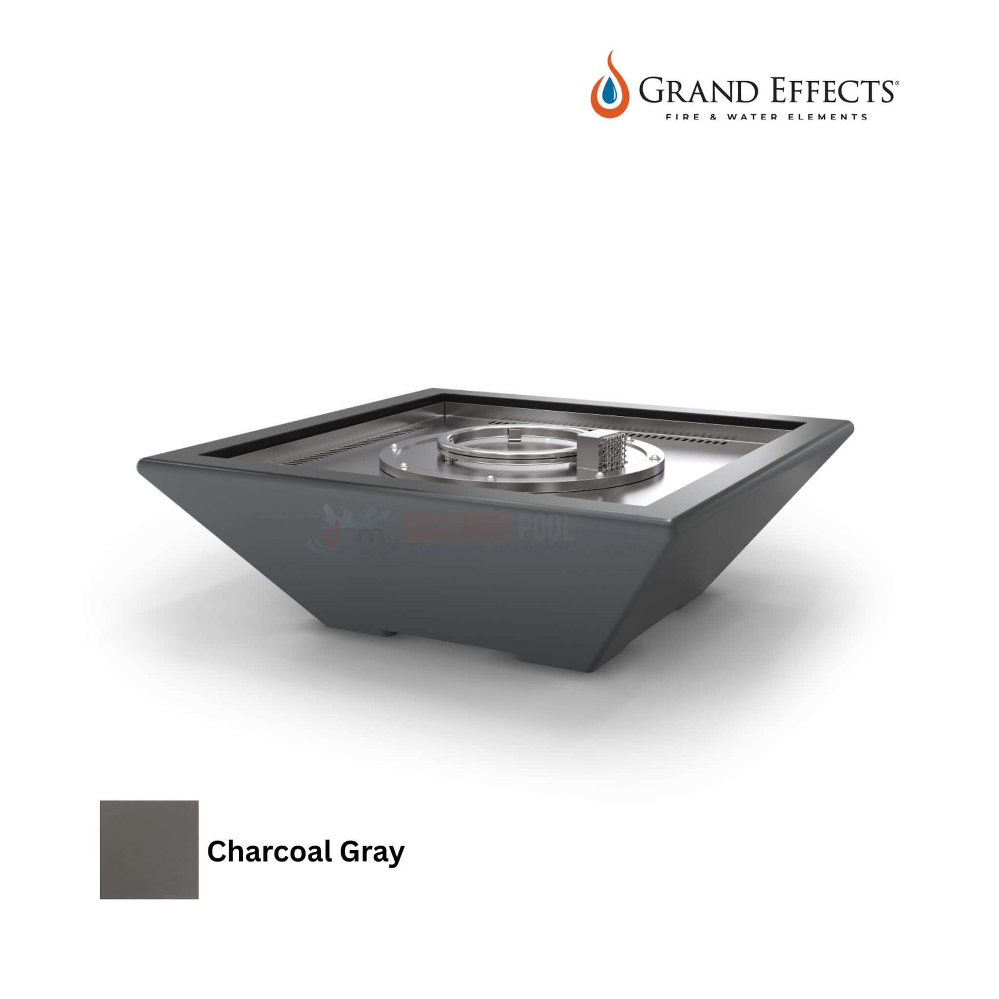 Grand Effects Corinthian Fire Bowl Concrete in Charcoal Gray by Discount Pool Mart DPM, SKU: GF-30-CG