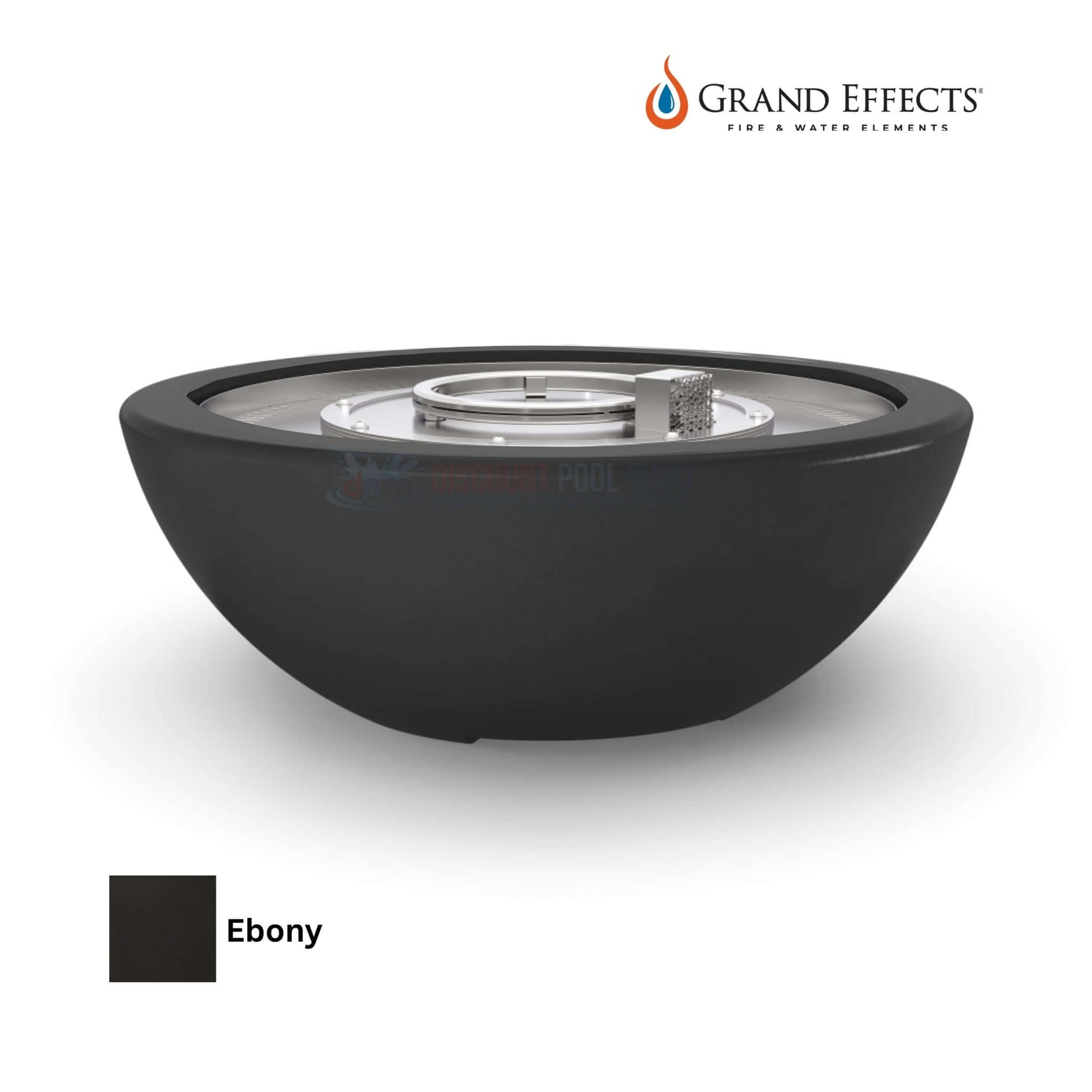 Grand Effects Legacy Fire Bowl in Ebony, lasting outdoor fire feature by Discount Pool Mart (DPM). Durable and stylish.