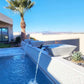 Grand Effects Corinthian Fire & Water Bowl Concrete in tranquil pool setting by Discount Pool Mart DPM.