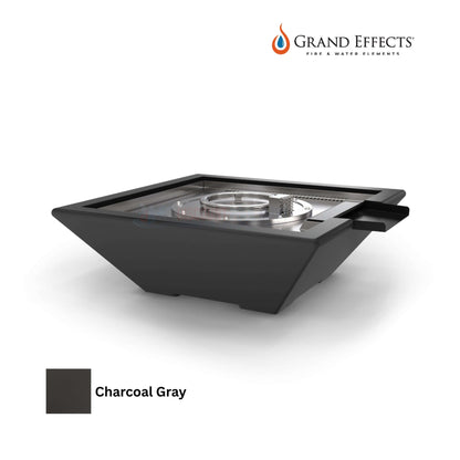 Grand Effects Corinthian Fire & Water Bowl in Charcoal Gray by Discount Pool Mart DPM, SKU: 30-CG-DPM, durable concrete design.