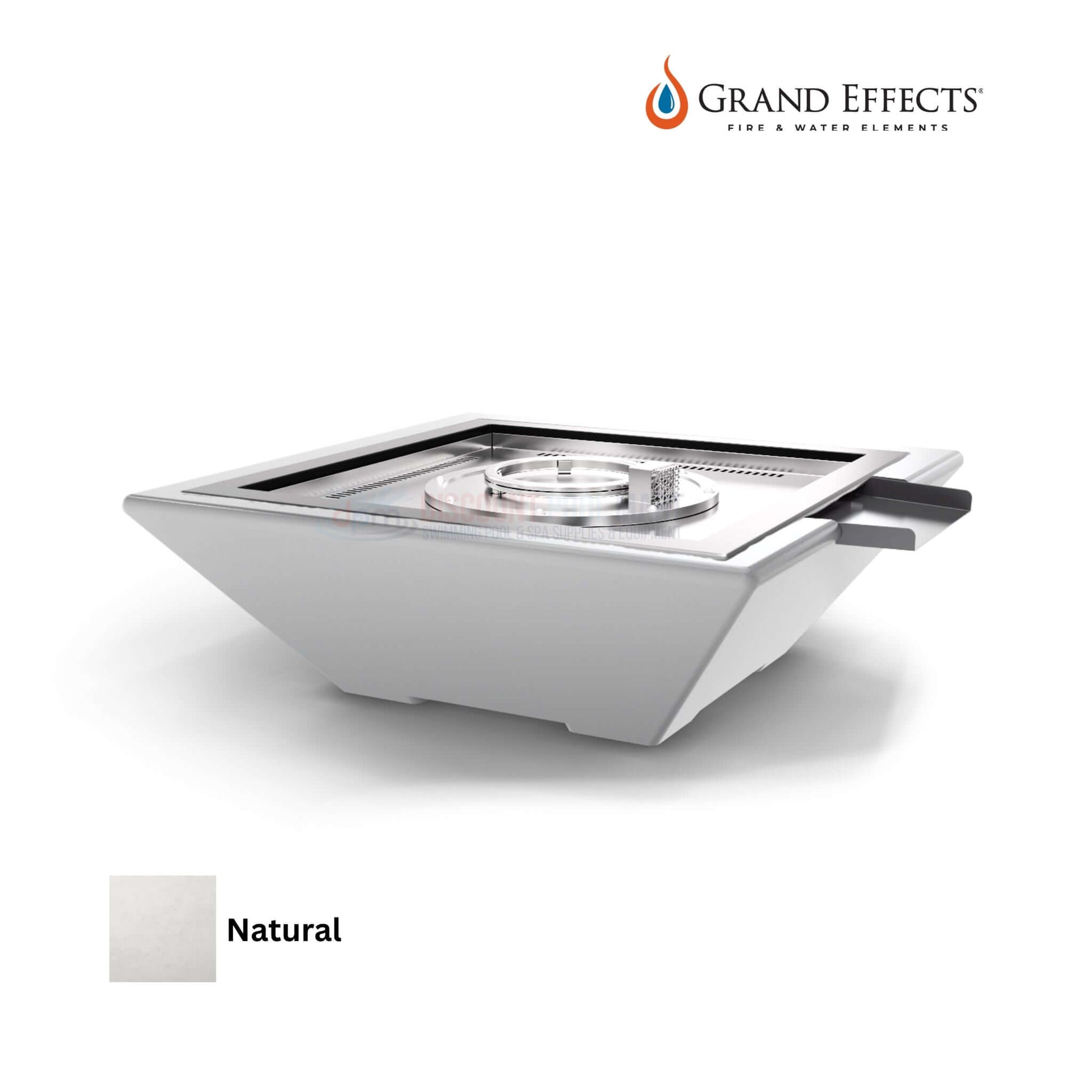 Grand Effects Corinthian Fire & Water Bowl Concrete - 30/36 Inch - DPM SKU - Elegant design for outdoor fire features.