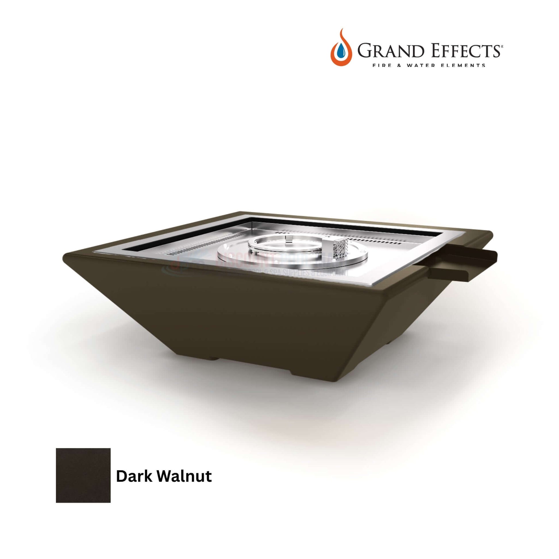 Grand Effects Grand Effects Corinthian Fire & Water Bowl Dark Walnut color, SKU: DPM-30-12, from Discount Pool Mart.