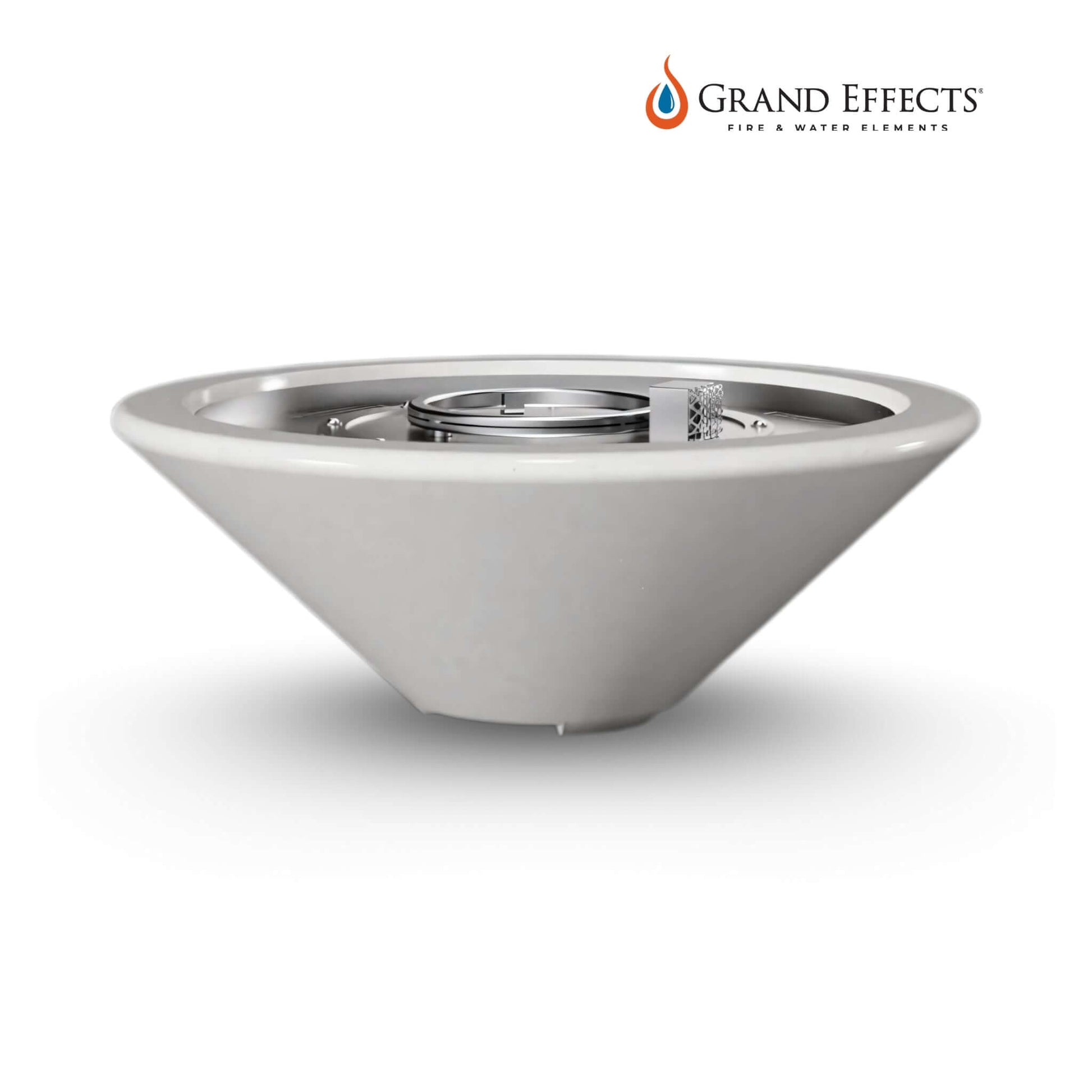 Grand Effects Essex Fire Bowl in Concrete, 31"-48" diameter, from Discount Pool Mart DPM - outdoor fire feature.