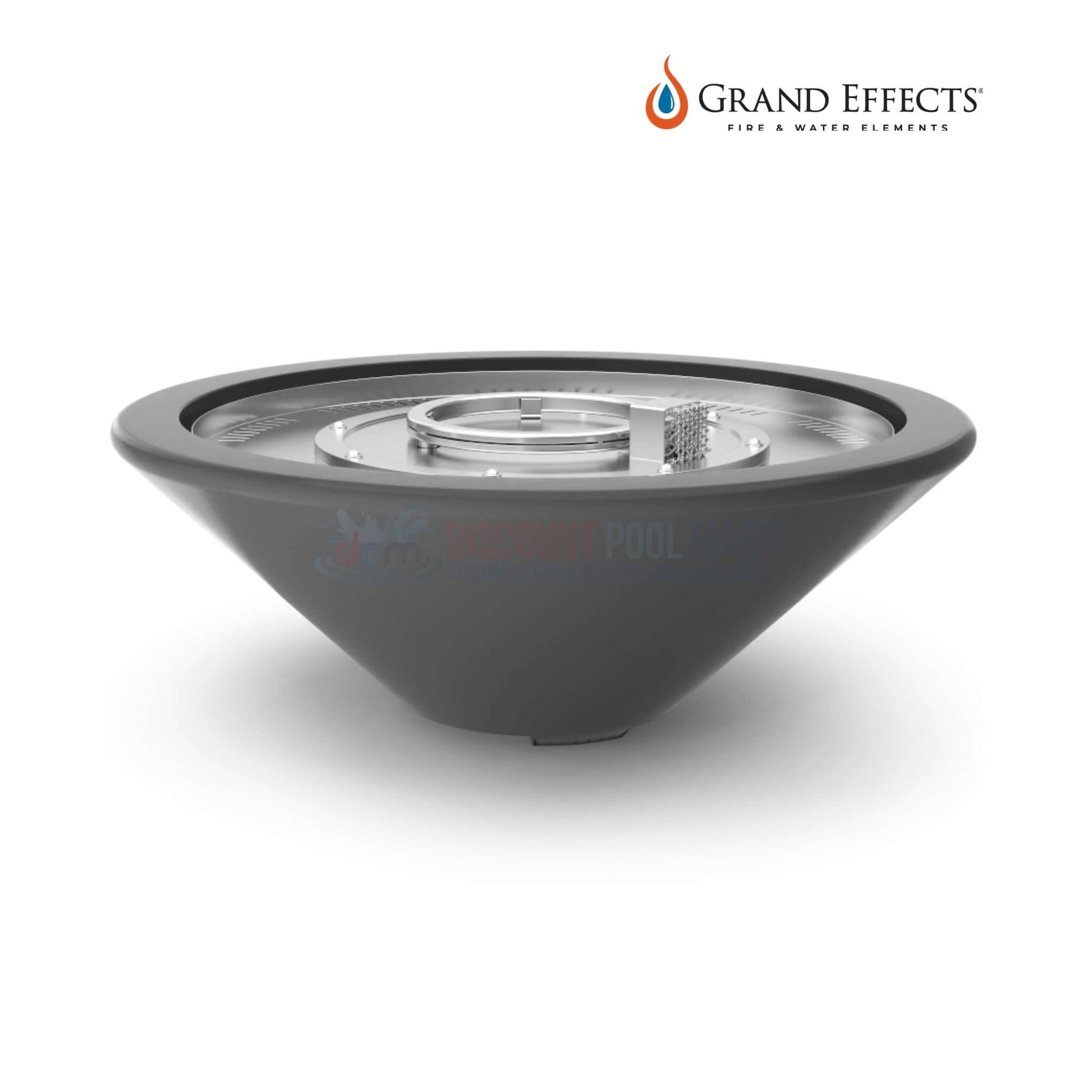 Grand Effects Essex Fire Bowl in Concrete, minimalist design, SKU DPM, from Discount Pool Mart.