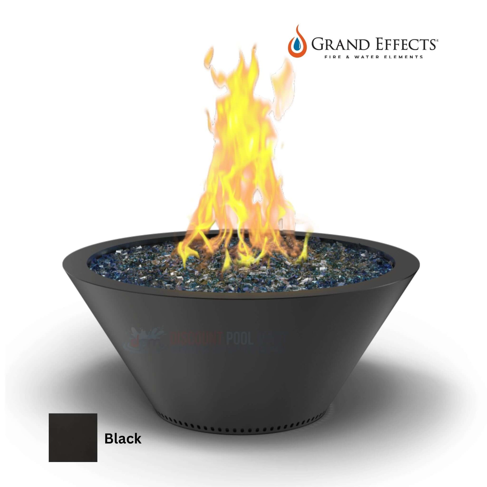 Grand Effects Essex Round Fire Bowl in Black from Discount Pool Mart DPM, delivering style and performance for outdoor spaces.