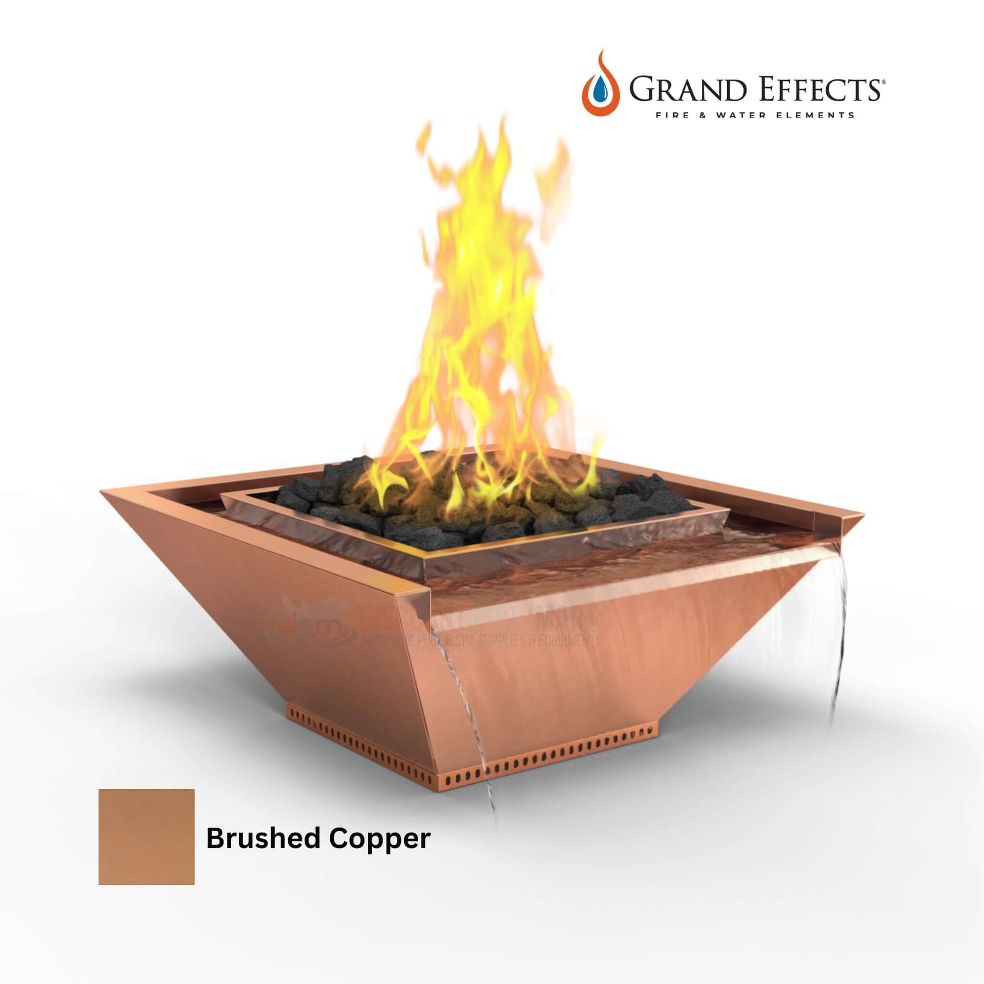 Grand Effects Square Corinthian Fire & Water Bowl in Brushed Copper - DPM, SKU: Artis-SQ-CU