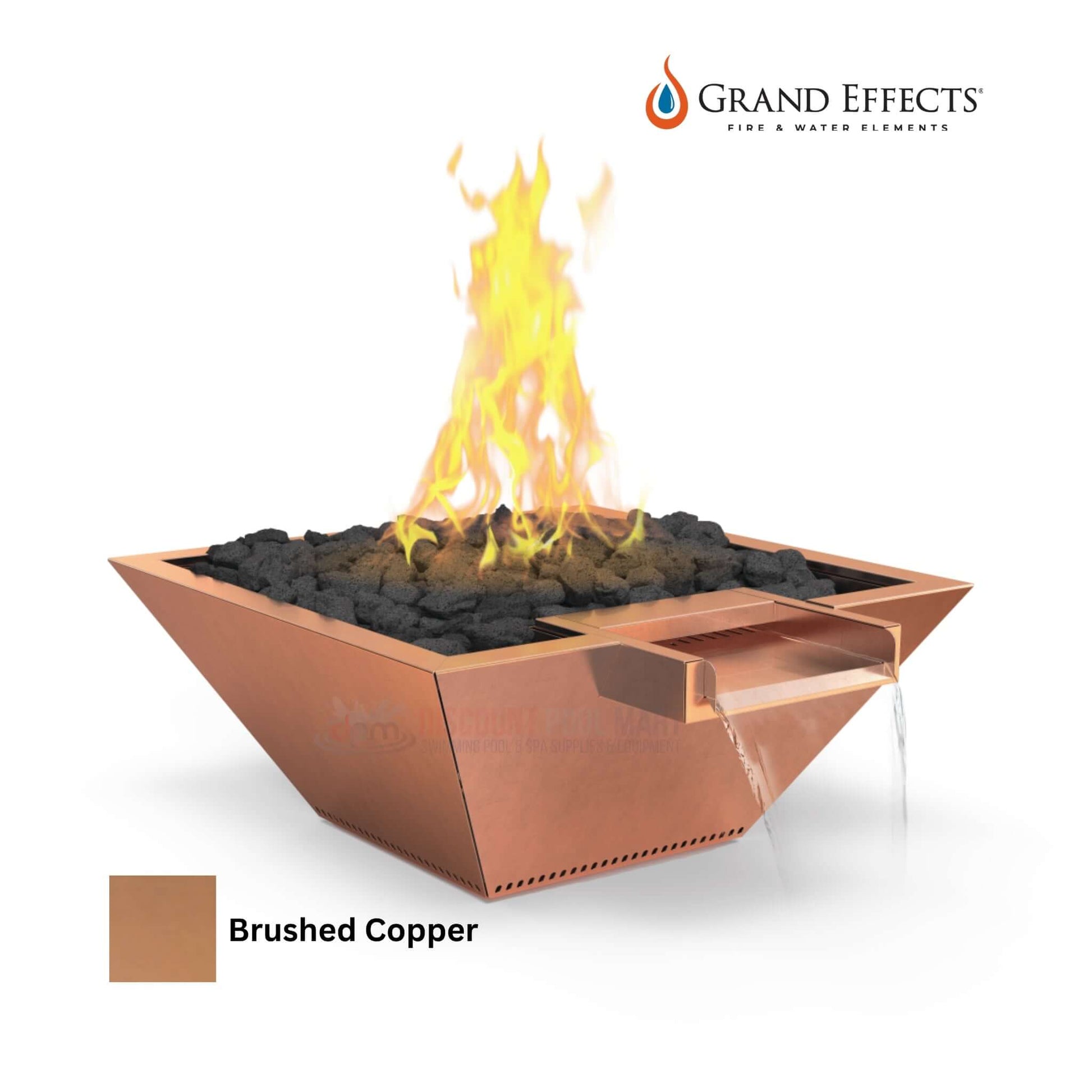 Grand Effects Square Corinthian Fire & Water Bowl Copper DPM SKU: Square Cor 30"