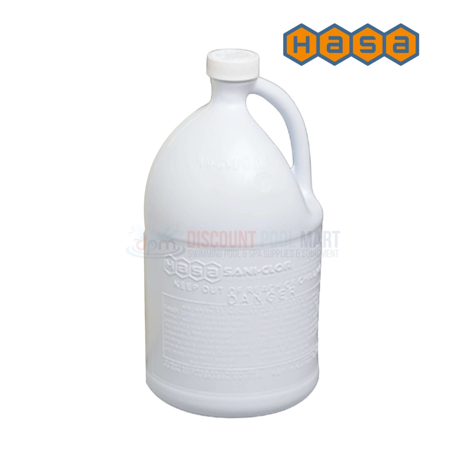 HASA Sani-Chlor Liquid Chlorine 12.5% from Discount Pool Mart DPM for effective pool water treatment.