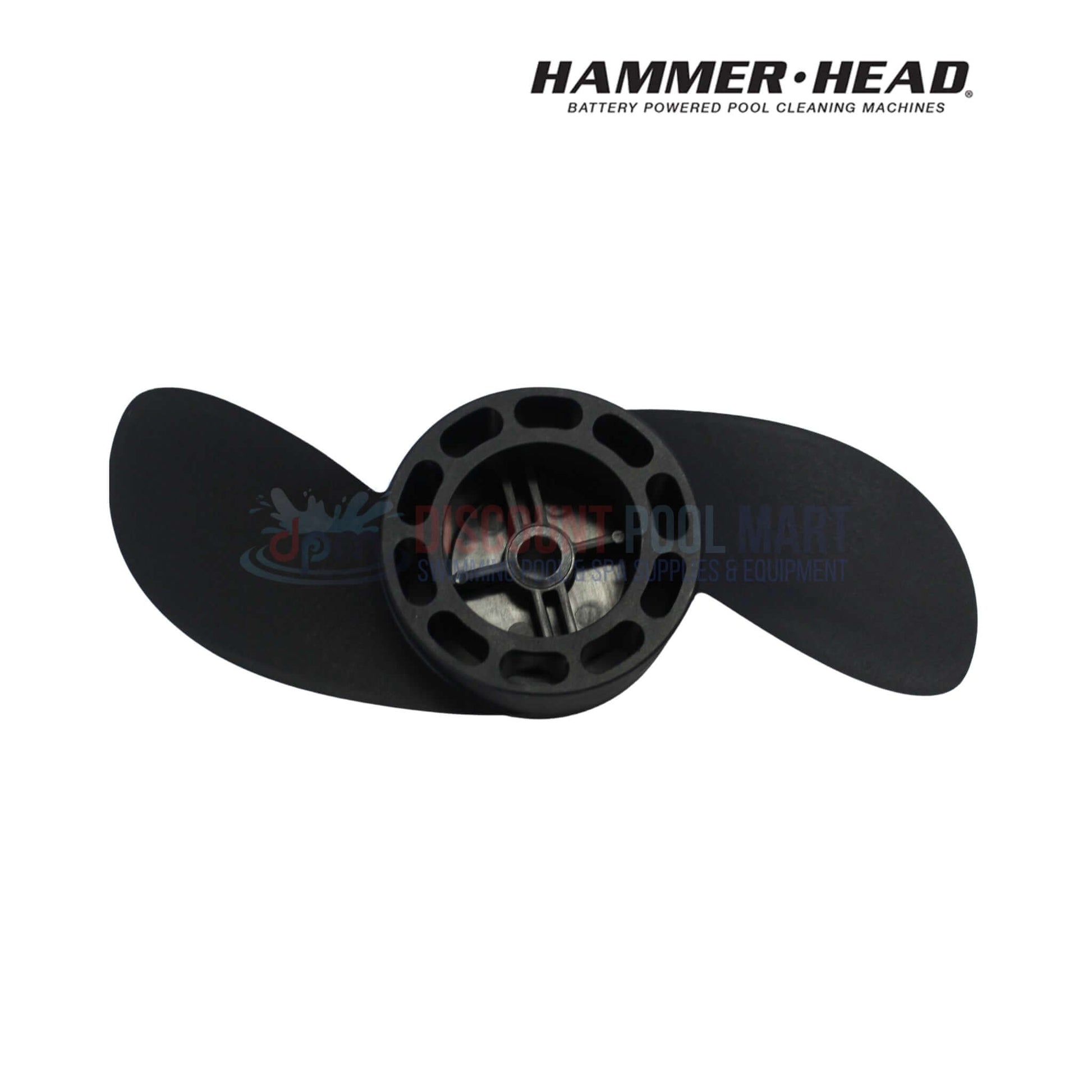 HH1004G | HammerHead Cleaner 2 Blade Propeller Kit, black, shown from top angle with center hub, available at Discount Pool Mart.