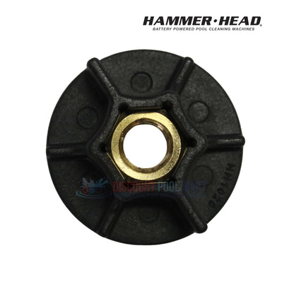 HH1020 | HammerHead Cleaner Motor Propeller Nut, black with brass center, essential replacement for pool cleaner parts. Discount Pool Mart.