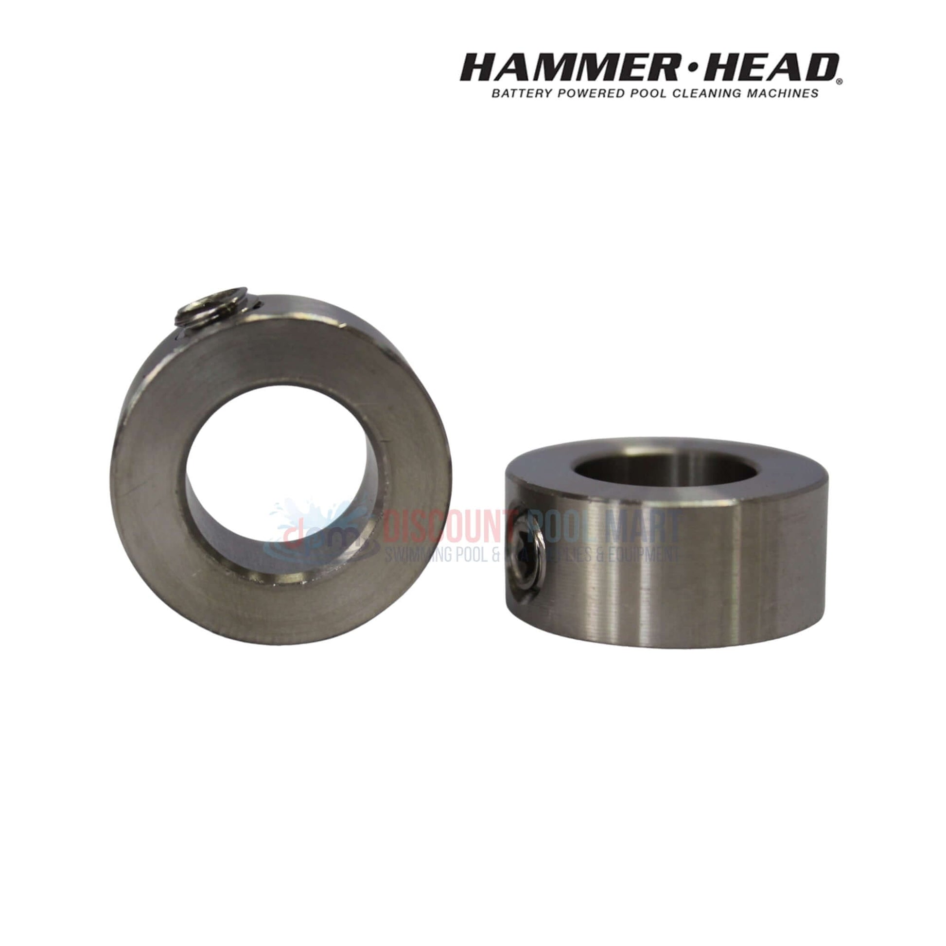 HH1251-S2 | HammerHead Cleaner Axle Shaft Collars in stainless steel, used for securing cart wheels. From Discount Pool Mart.