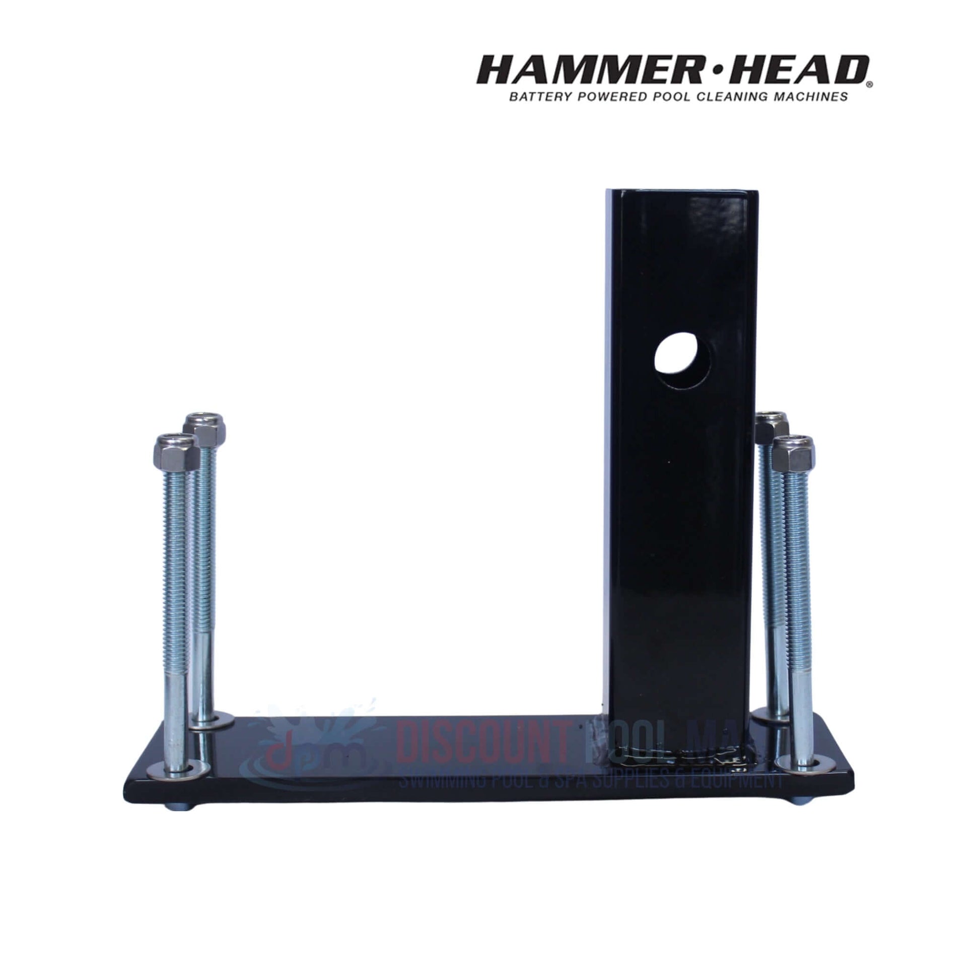 HH1301 | HammerHead Cleaner 2" Hitch Adapter With U-Bolt, black metal adapter with U-bolts for pool service units, from Discount Pool Mart.