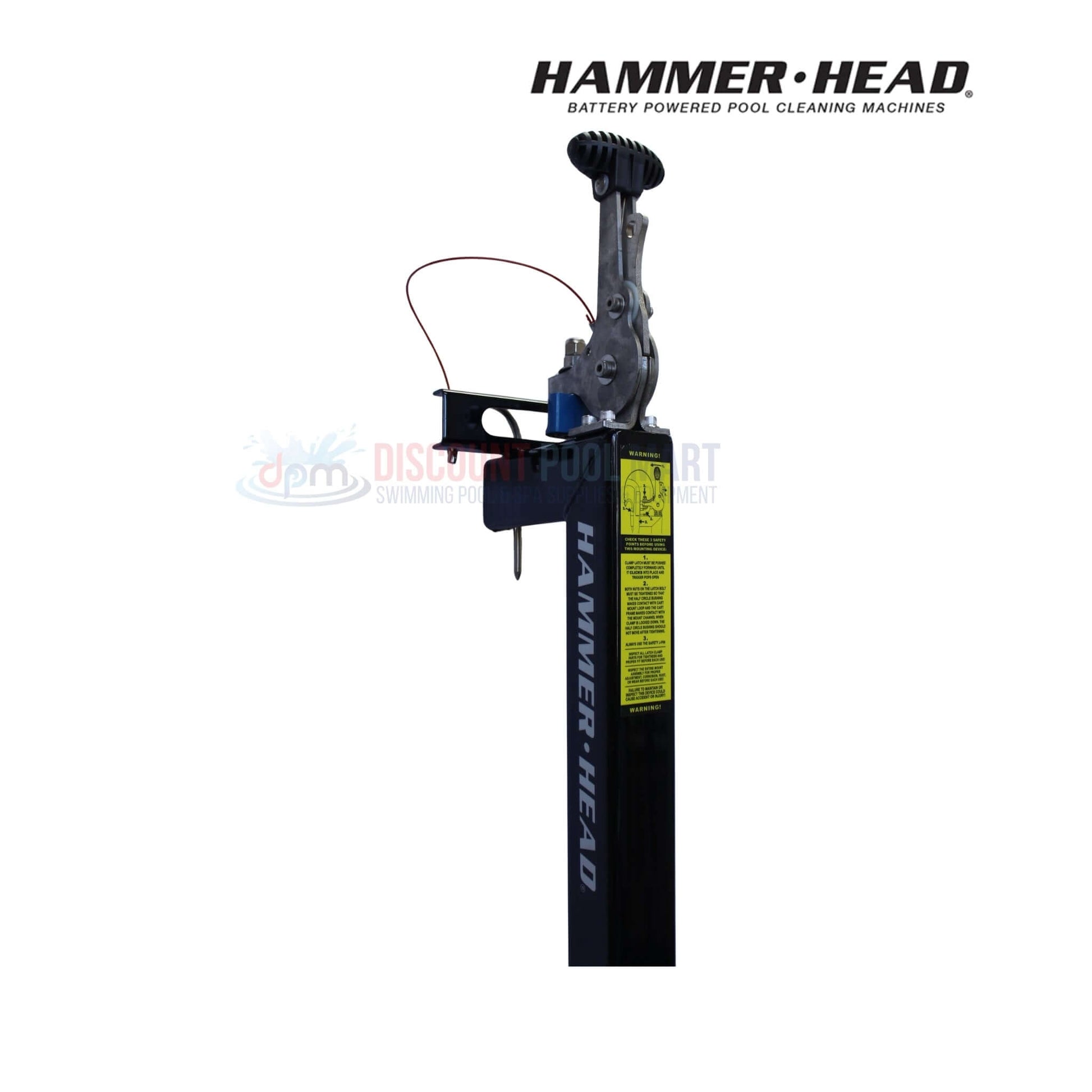 HH1306 | HammerHead Mount Assembly & Stainless Steel Clamp at Discount Pool Mart; shows side view, durable design for pool cleaning use.