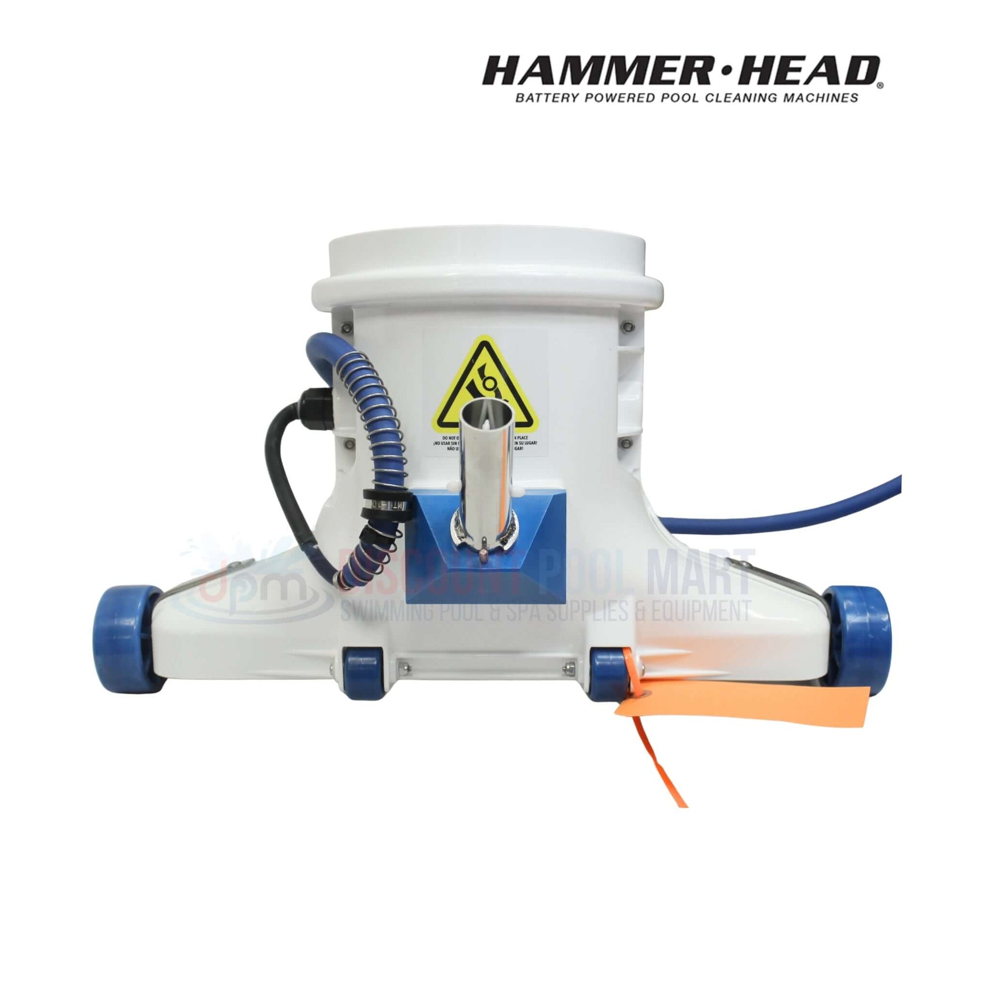 HammerHead HH1310-60 | HammerHead 21" Vacuum head 60' Cord, front angle view, showing connectivity and design features, pool cleaning equipment.