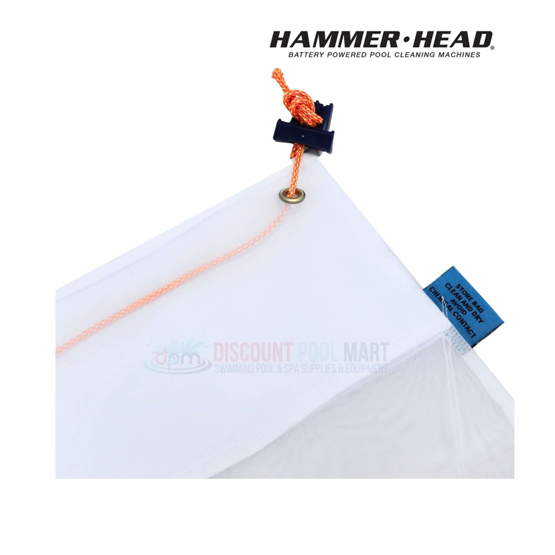 HH1506 | HammerHead Standard 25" Debris Bag, clear color with orange drawstring, for effective pool cleaning. Available at Discount Pool Mart.