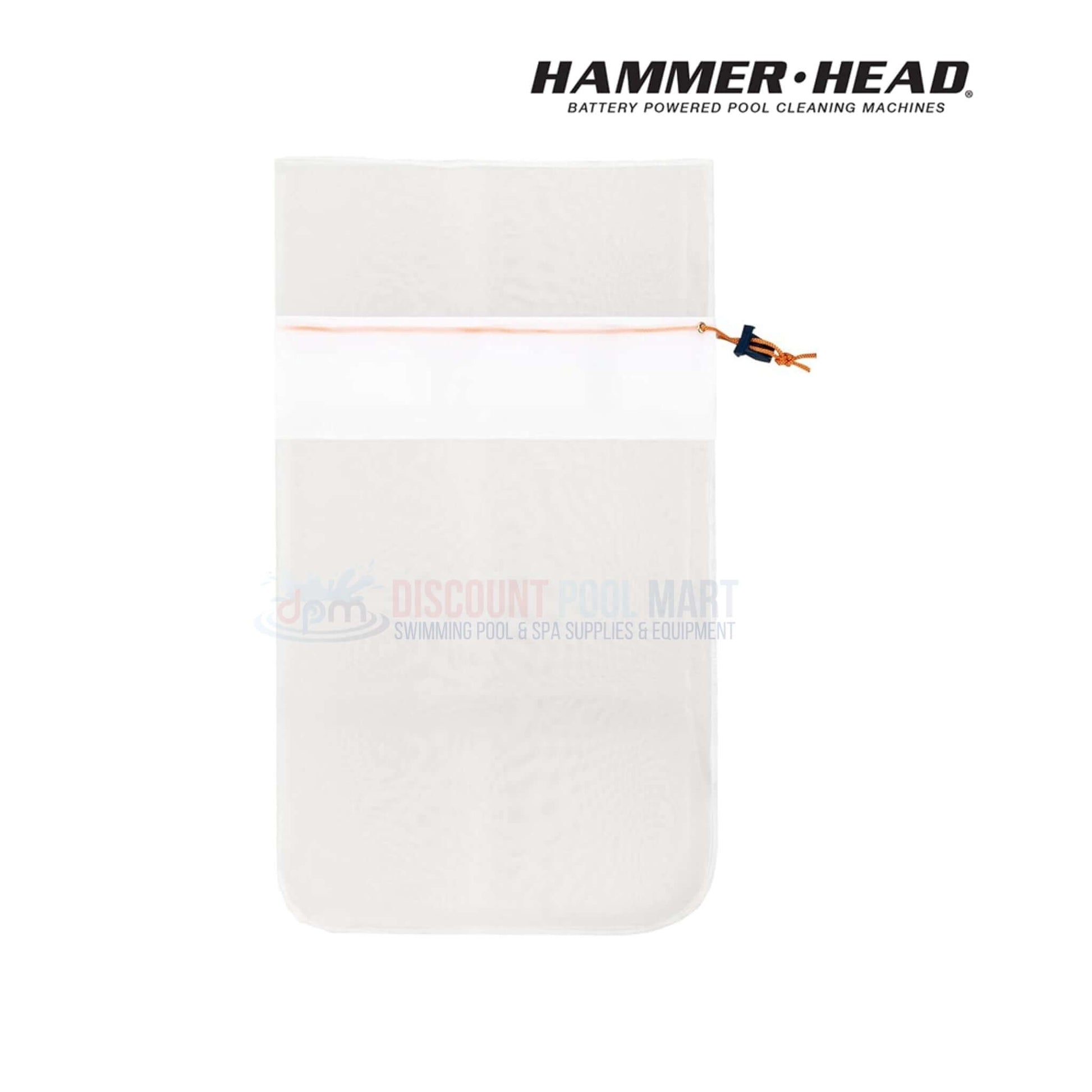 HH1510 | HammerHead Ultra Fine 28" Volcanic Debris Bag in white mesh with secure zipper design for pool cleaning, from Discount Pool Mart.