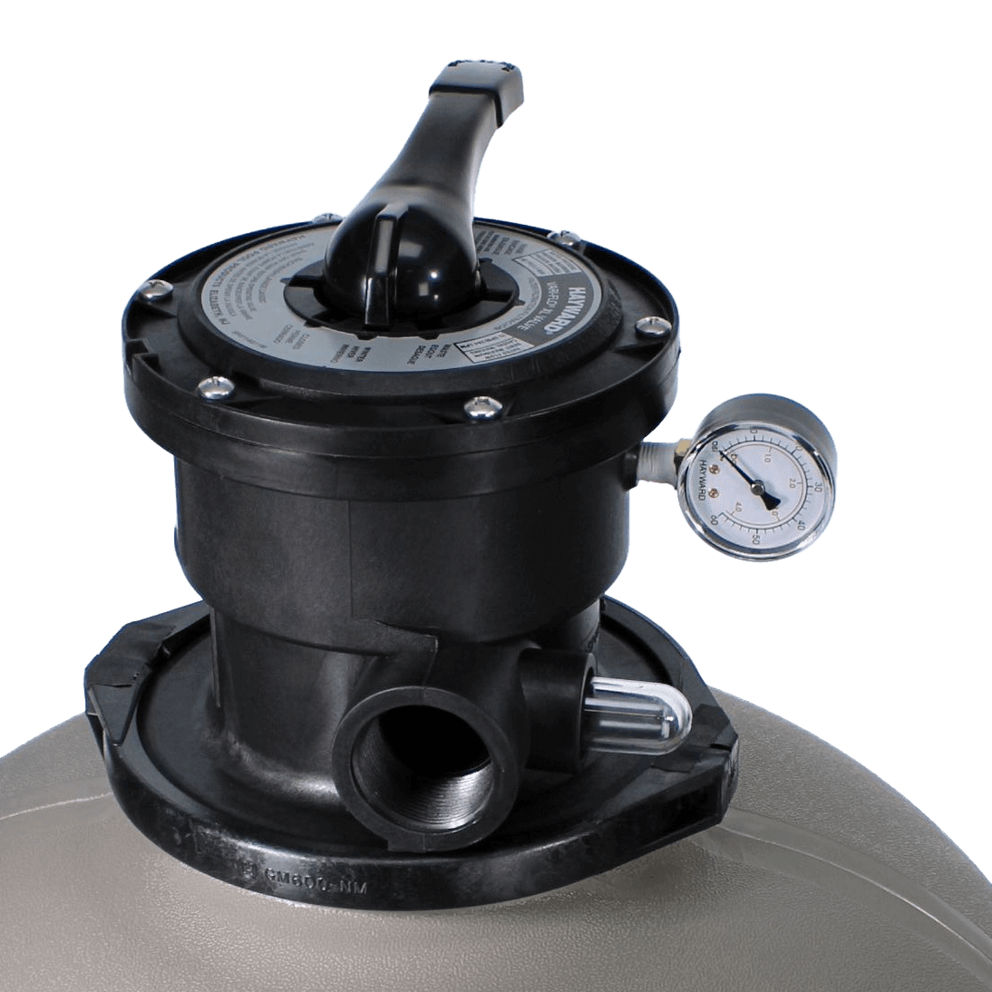 Hayward ProSeries 22" Sand Filter Top Mount W3S220T with valve and pressure gauge for efficient pool filtration.