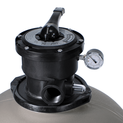 Hayward ProSeries 22" Sand Filter Top Mount W3S220T with valve and pressure gauge for efficient pool filtration.