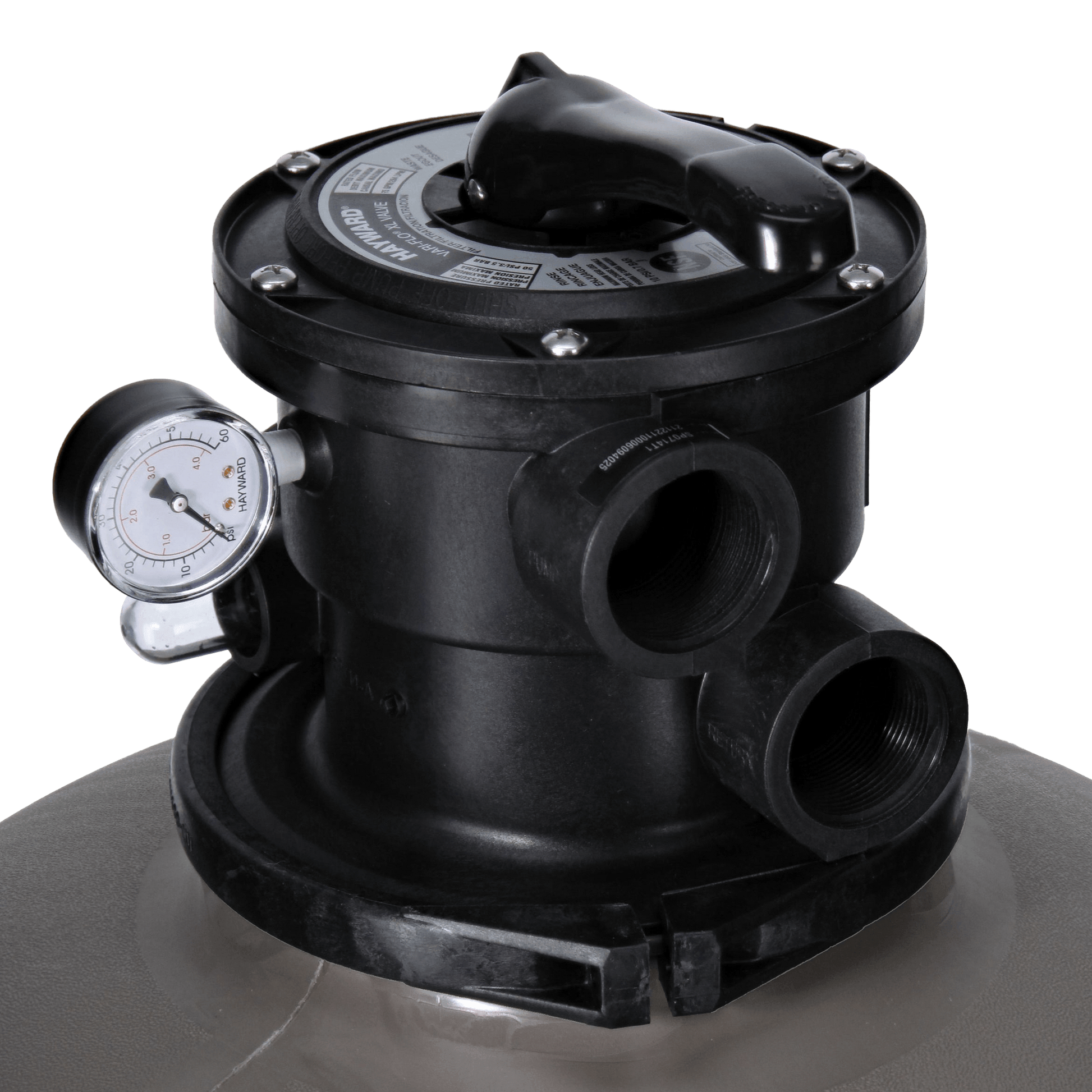 Hayward ProSeries 24" Sand Filter Top Mount W3S244T with pressure gauge and valve for efficient pool filtration.