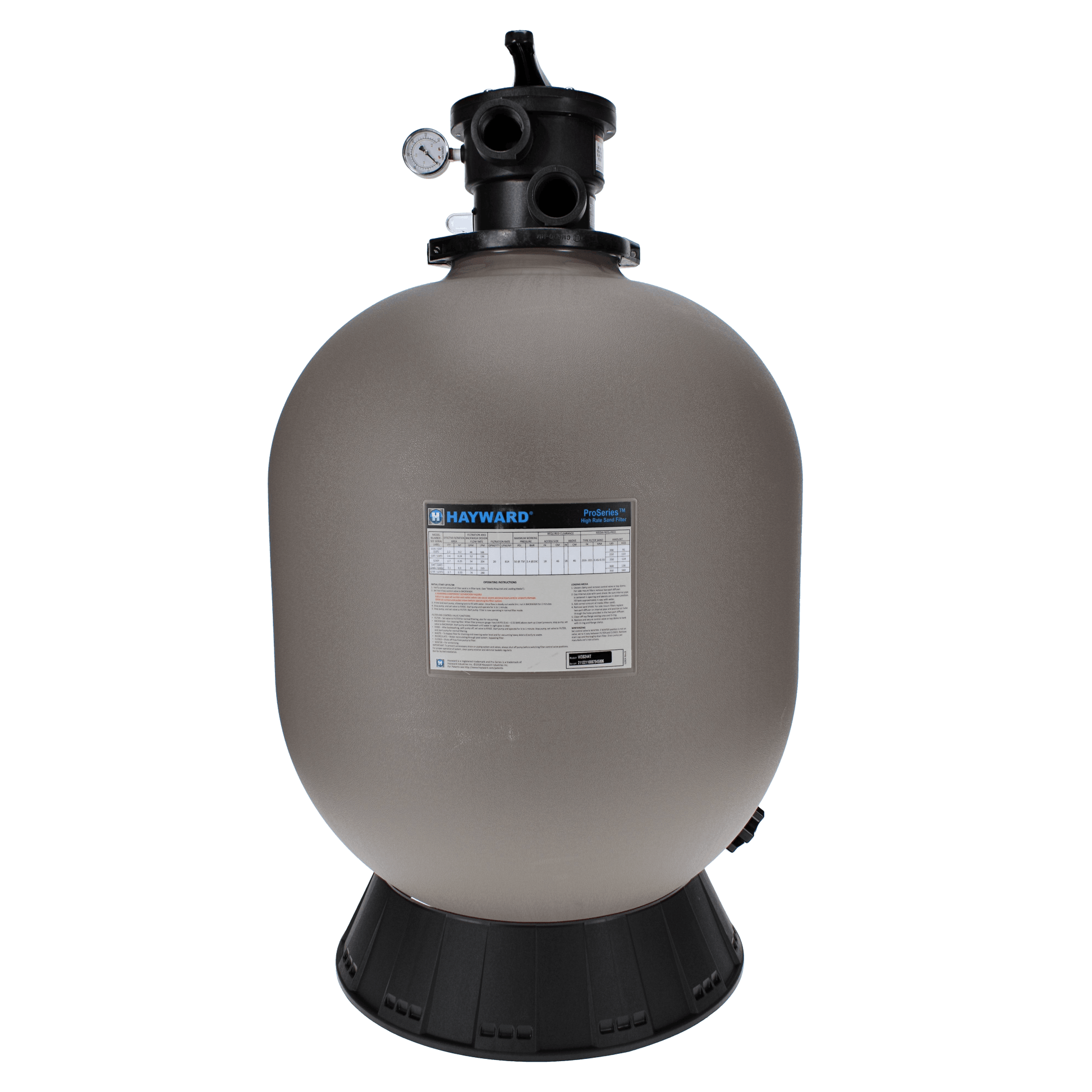 Hayward ProSeries 24" Sand Filter Top Mount W3S244T for efficient pool filtration by SOS Pool.