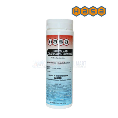 Hasa Hydroguard Sodium Dichlor Granules 2 lbs, fast-dissolving pool sanitizer from Discount Pool Mart DPM.
