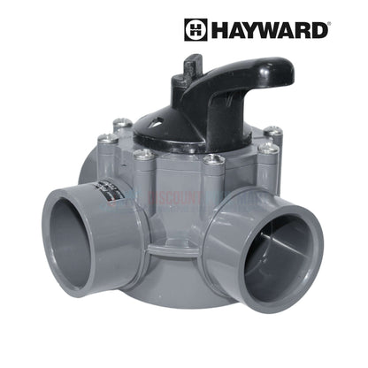 Hayward 3-Port PVC Diverter Valve, 1.5"-2", durable, for pool and spa systems at Discount Pool Mart DPM.