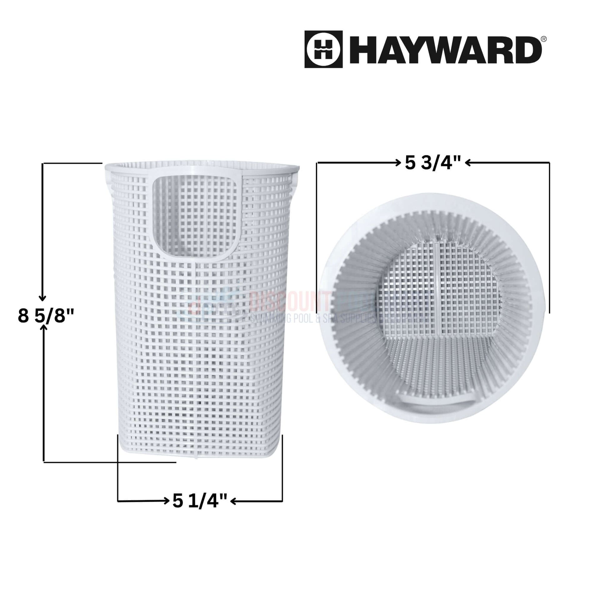 Hayward SPX3000M Strainer Basket dimensions 5-3/4" top, 5" bottom, 8-5/8" height, by Discount Pool Mart DPM.