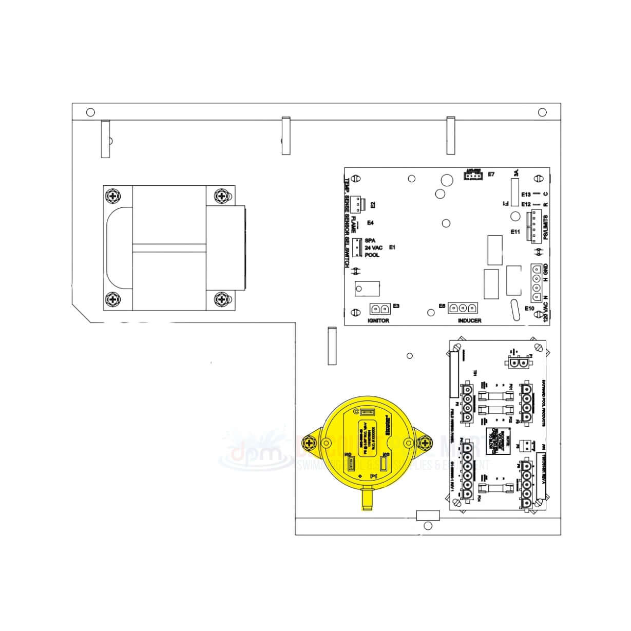 Hayward Blower Vacuum Switch IDXLBVS1930 for H-Series Heaters diagram from Discount Pool Mart DPM