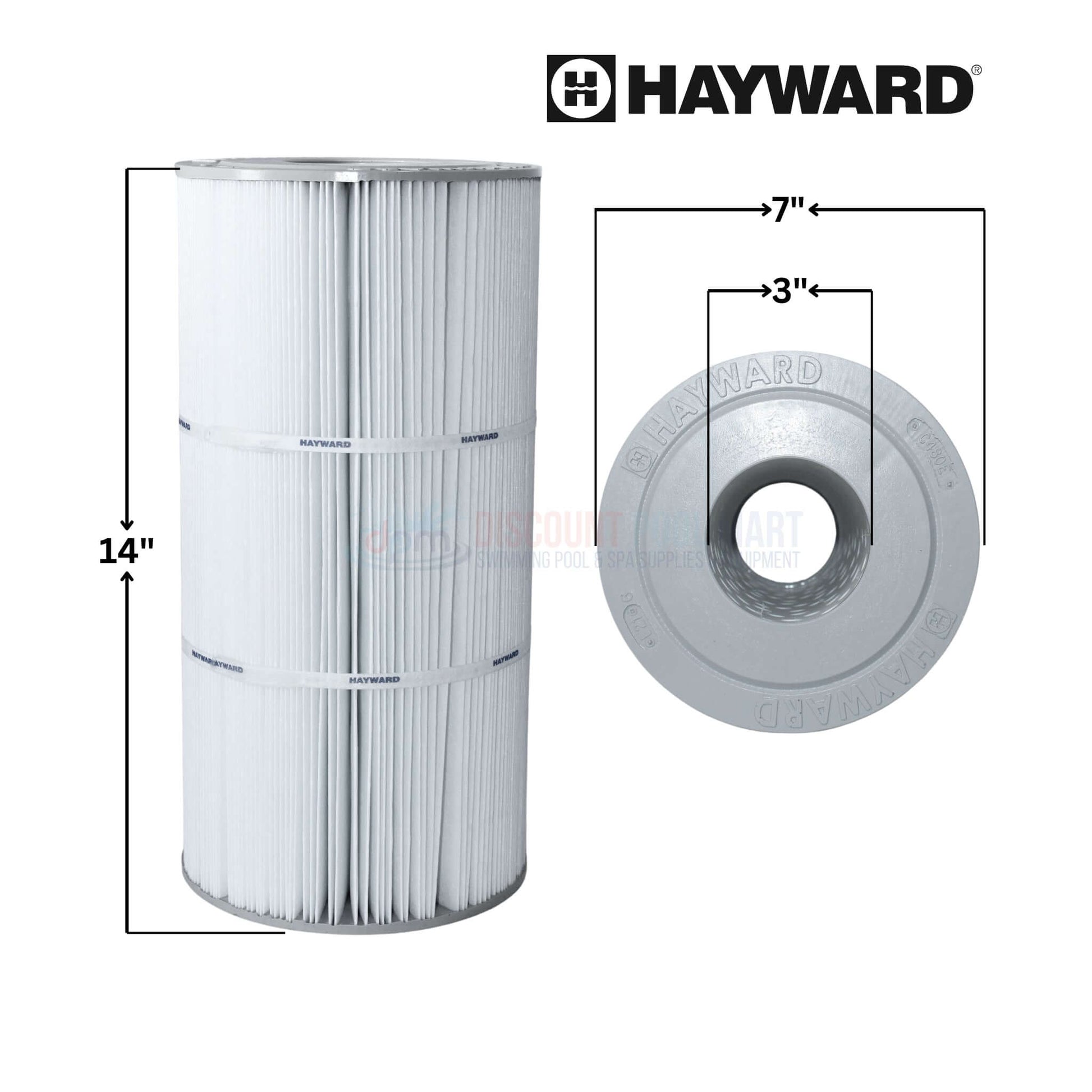 Hayward CX480XRE filter cartridge for SwimClear C2000 C2020 C2025, 14" tall, reinforced polyester, Discount Pool Mart DPM.