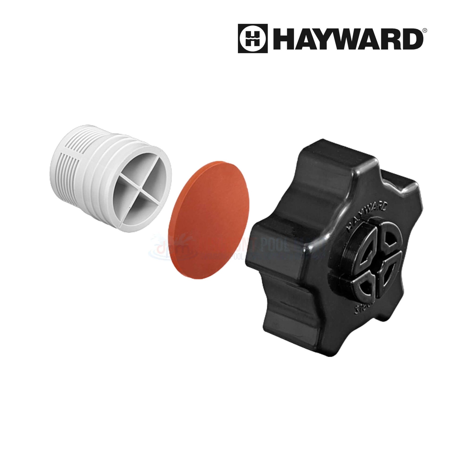 Hayward drain cap, gasket, and screen for Pro Series Sand Filter, OEM replacement part SX180LA from Discount Pool Mart DPM.