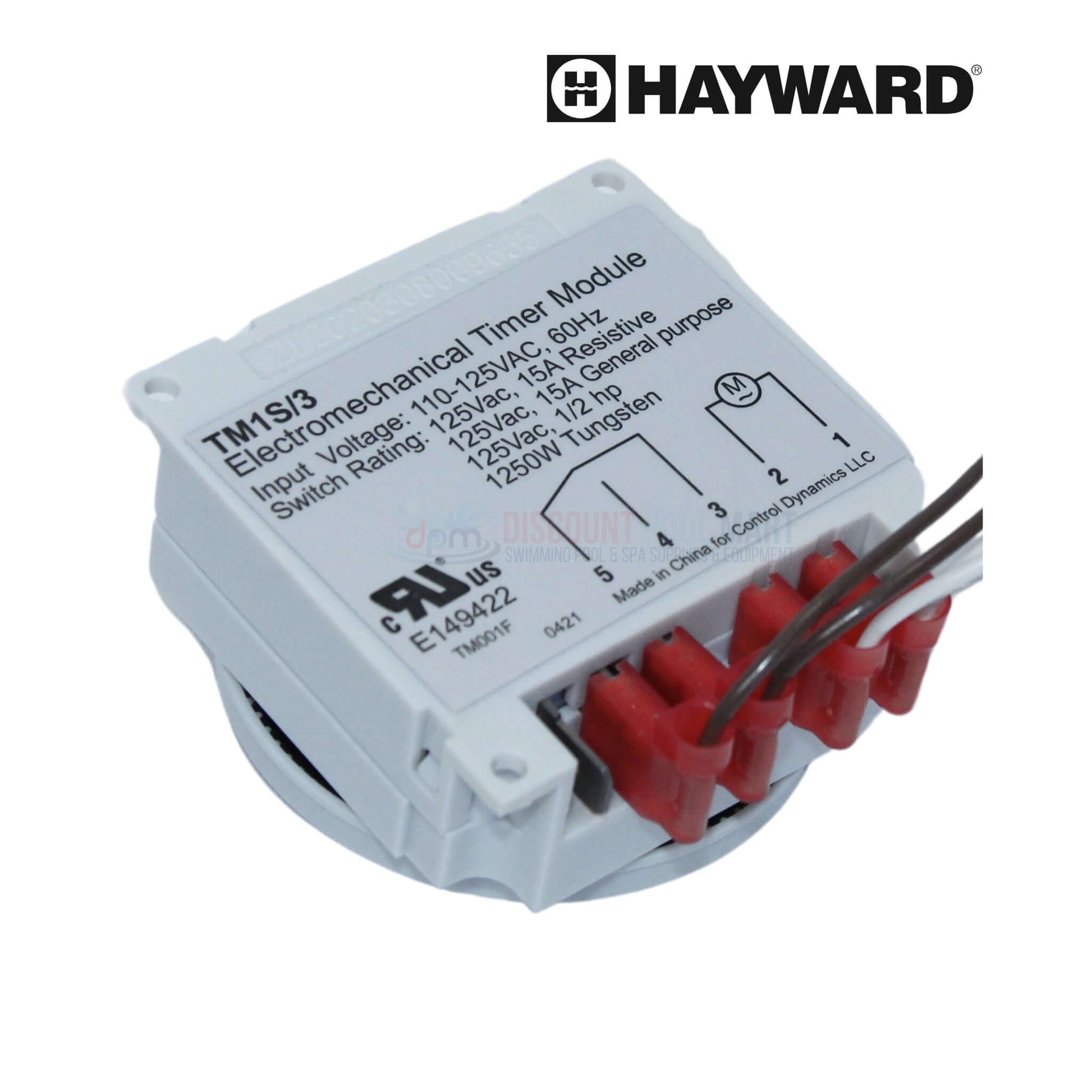 Hayward electromechanical timer module for salt systems. 120V, 15A. OEM GLX-TROL-TIMER from Discount Pool Mart DPM.
